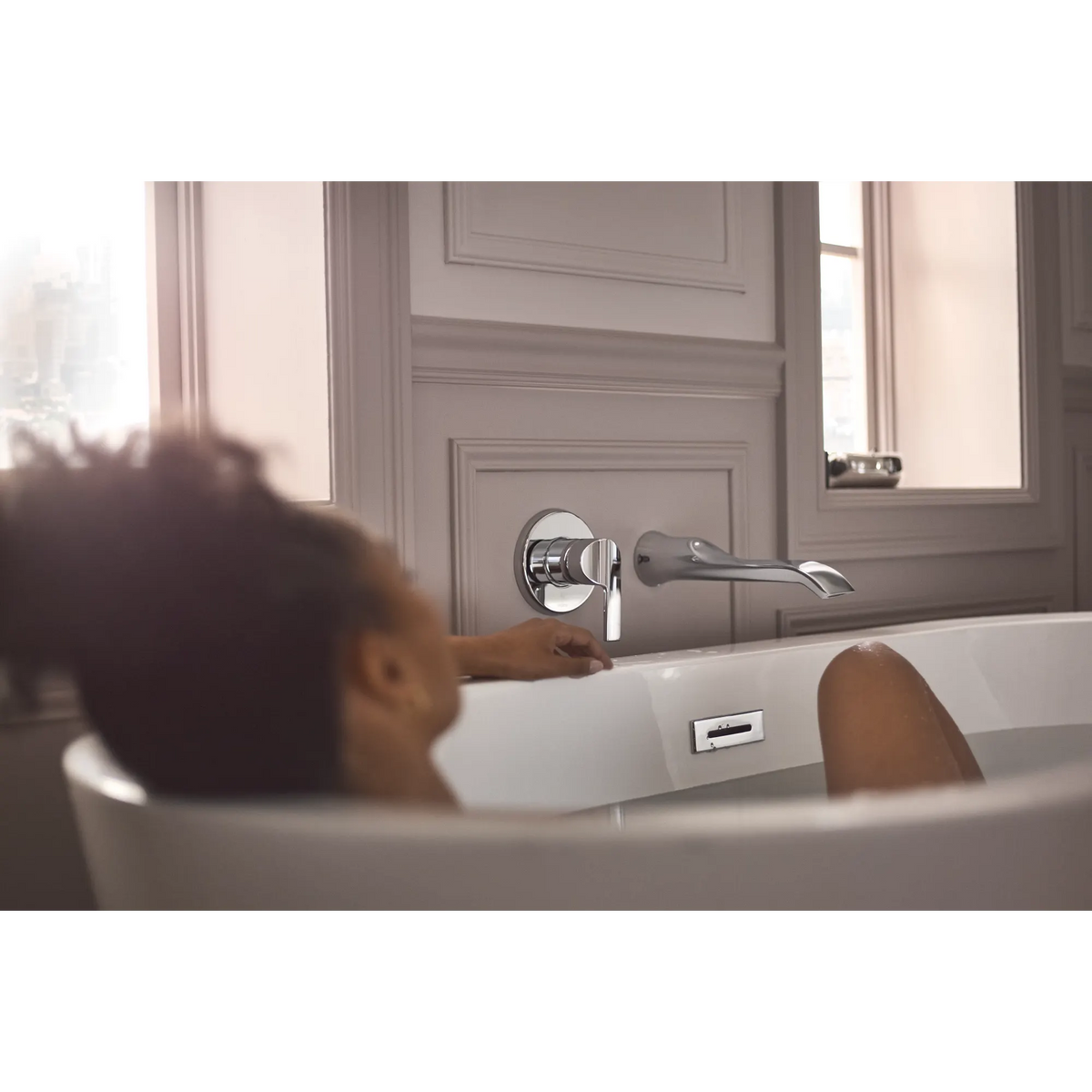 Moen Doux Single-Handle Non-Diverter Wall-Mount Tub Filler WTS981 in Chrome (WTS981) - view 13