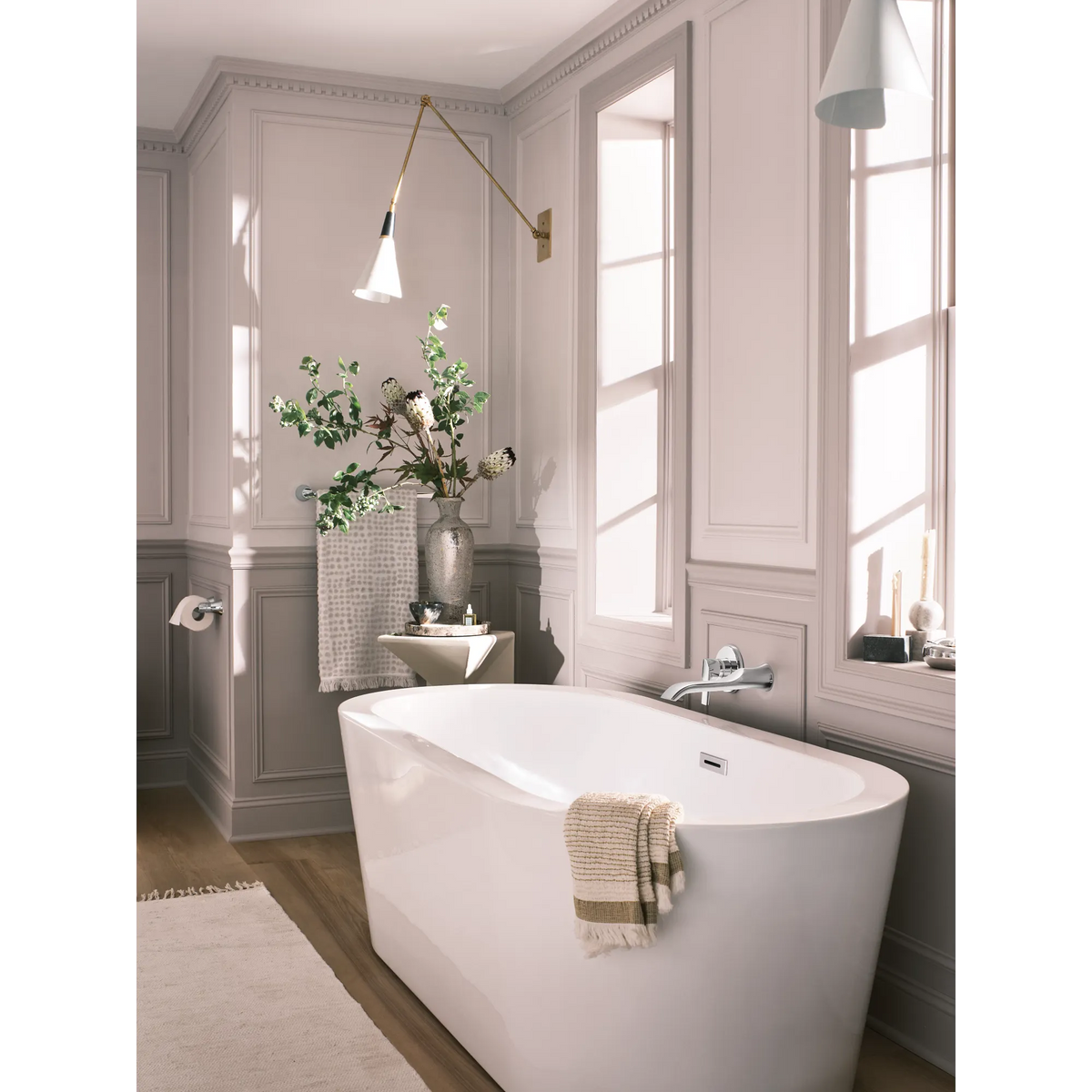 Moen Doux Single-Handle Non-Diverter Wall-Mount Tub Filler WTS981 in Chrome (WTS981) - view 6