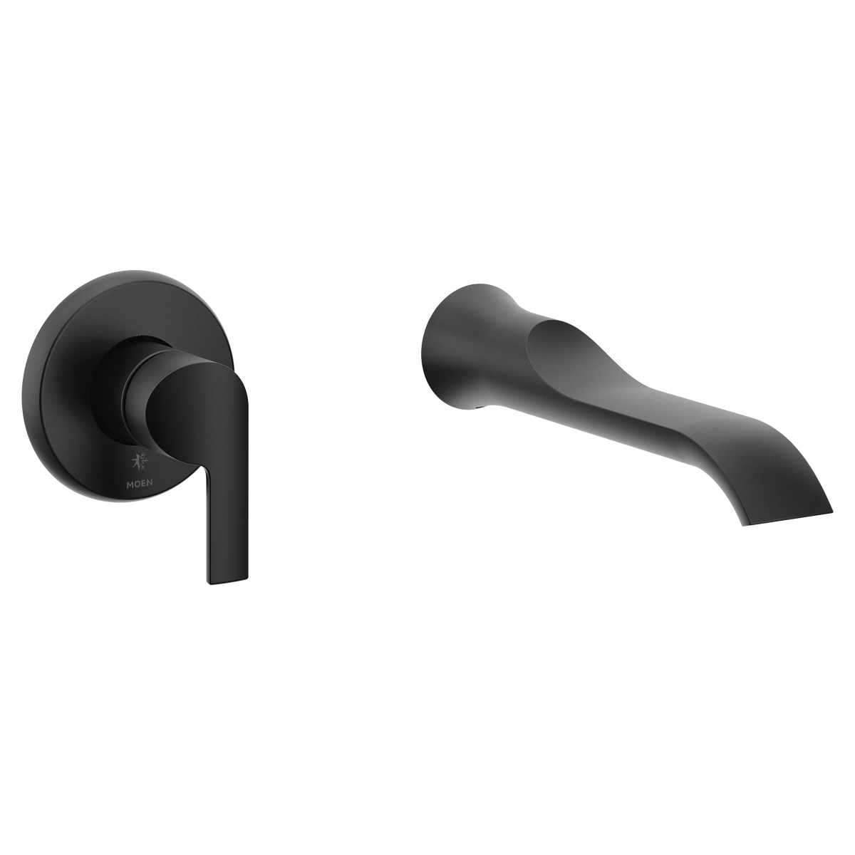 Moen Doux Single-Handle Non-Diverter Wall-Mount Tub Filler WTS981 in Matte Black (WTS981BL)