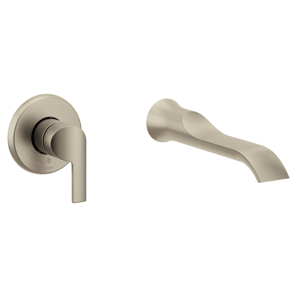 Moen Doux Single-Handle Non-Diverter Wall-Mount Tub Filler WTS981 in Brushed Nickel (WTS981BN)