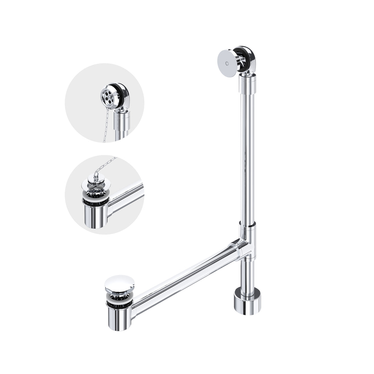 Victoria + Albert Freestanding Bathtub Drain For Above-Floor Installation Box K-50 - Polished Chrome