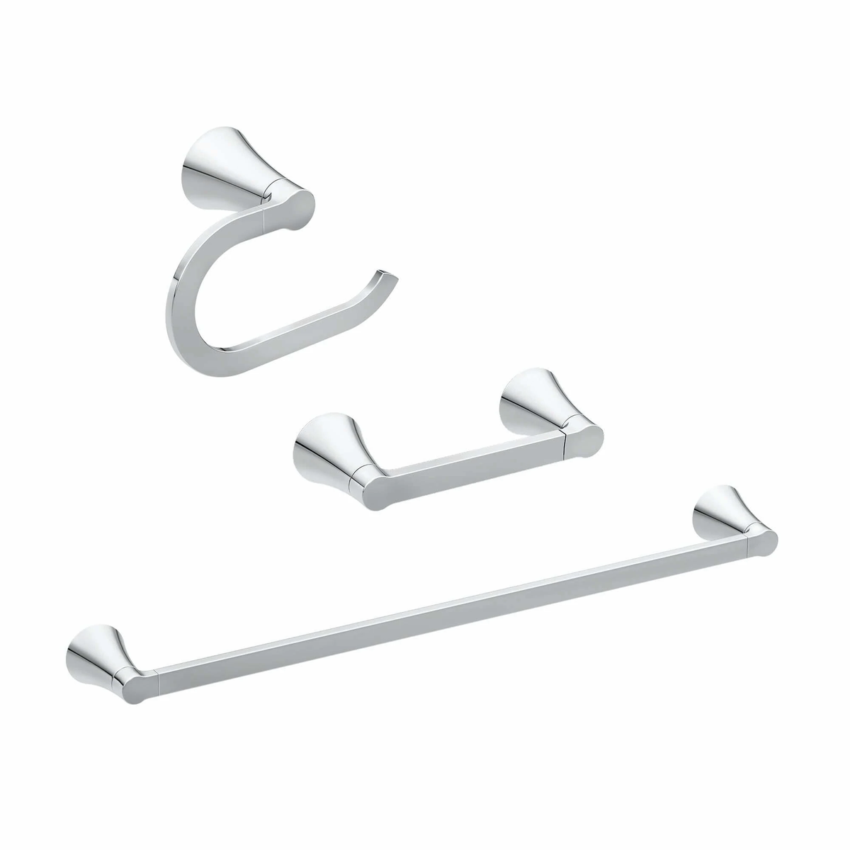 Moen Mikah Pivoting Paper Holder Towel Bar Towel Ring Y0733 in Chrome (Y0733CH)
