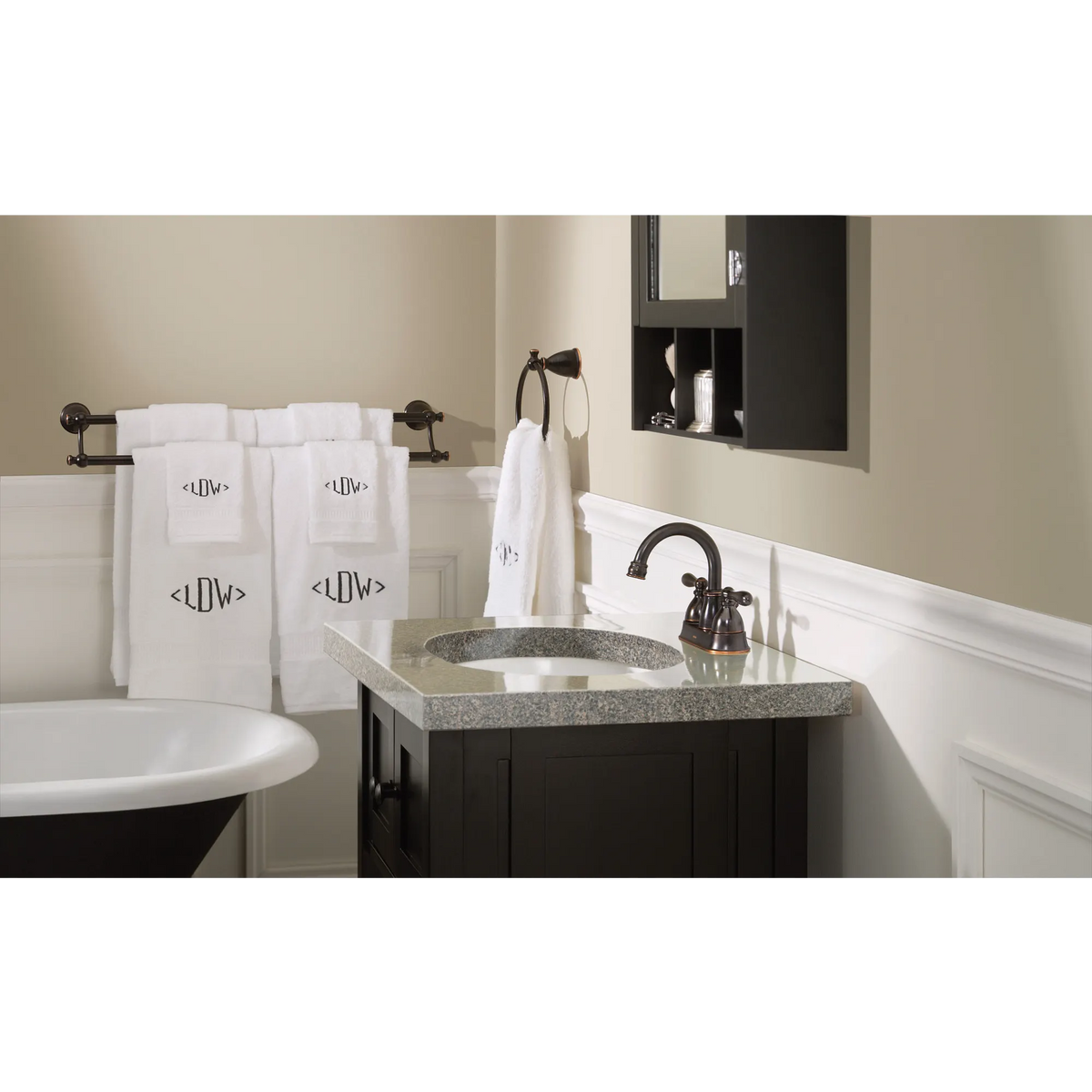 Moen Caldwell Two-Handle High-Arc Bathroom Faucet WS84667 in Mediterranean Bronze (WS84667BRB) - view 3