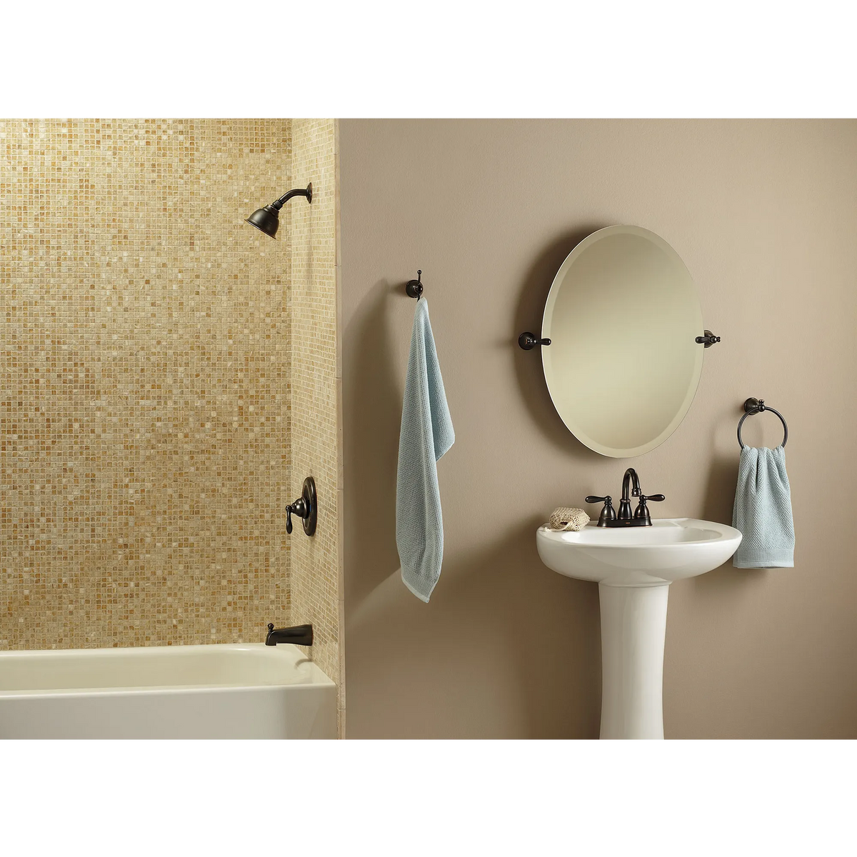 Moen Caldwell Posi-Temp Eco-Performance Tub and Shower Faucet 82496EP in Mediterranean Bronze (82496EPBRB) - view 4