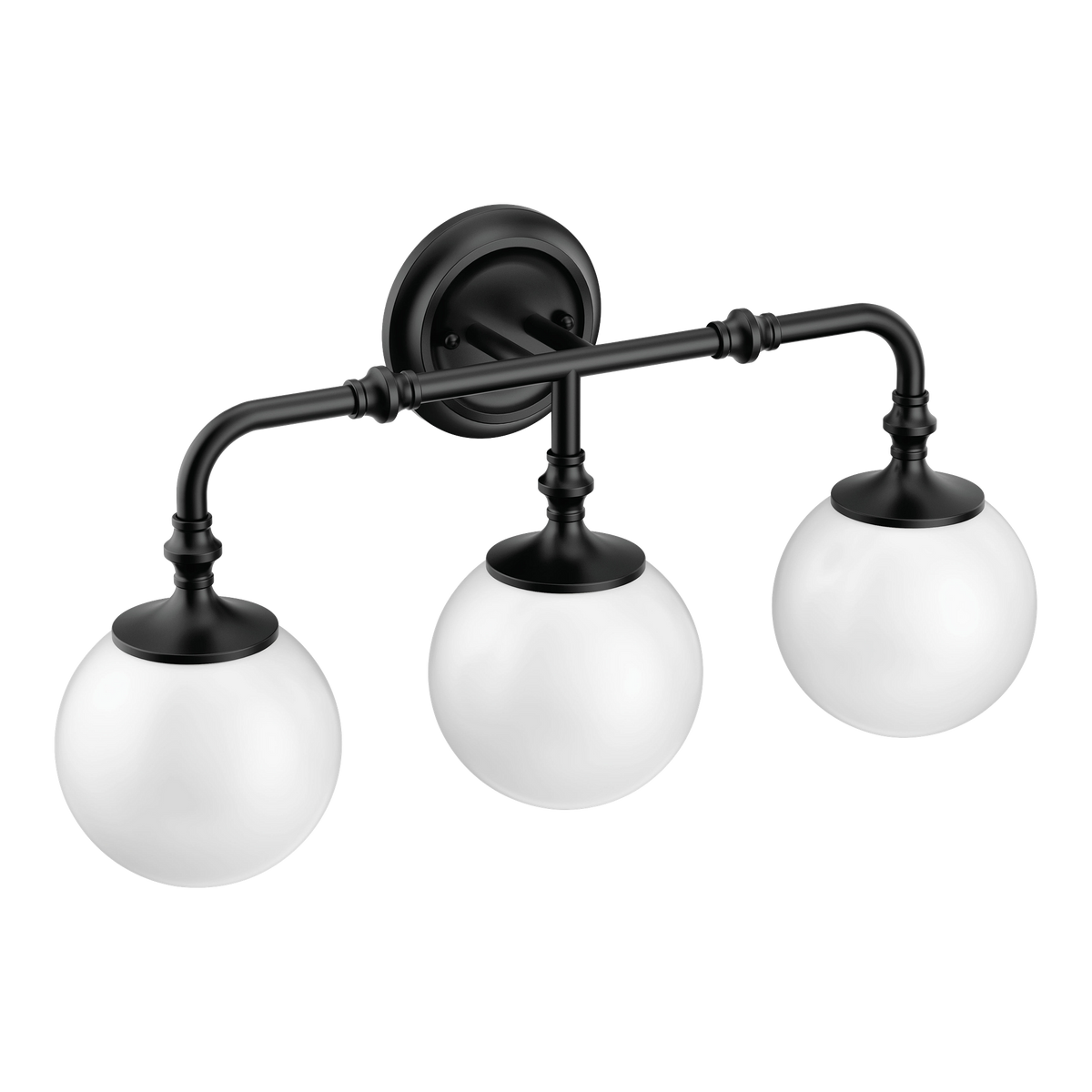 Moen Colinet Three Globe Bath Light YB0563 in Matte Black (YB0563BL)