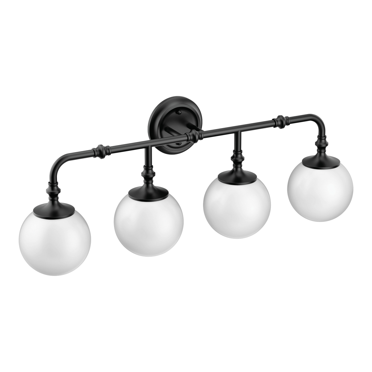 Moen Colinet Four Globe Bath Light YB0564 in Matte Black (YB0564BL)