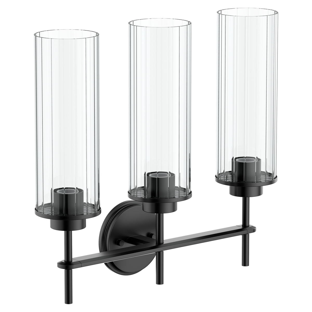 Moen Greenfield Three Globe Bath Light YB1763 in Matte Black (YB1763BL)
