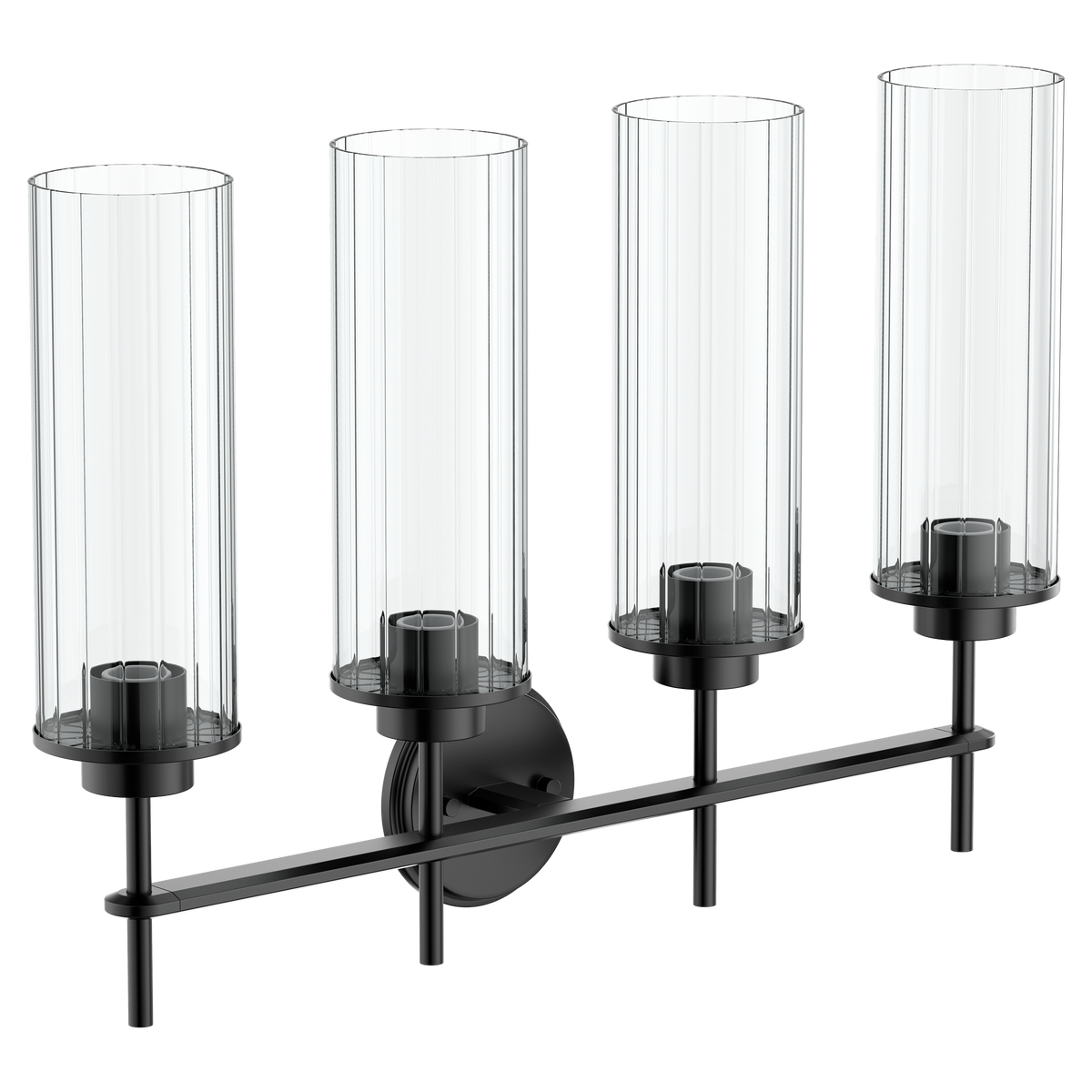 Moen Greenfield Four Globe Bath Light YB1764 in Matte Black (YB1764BL)