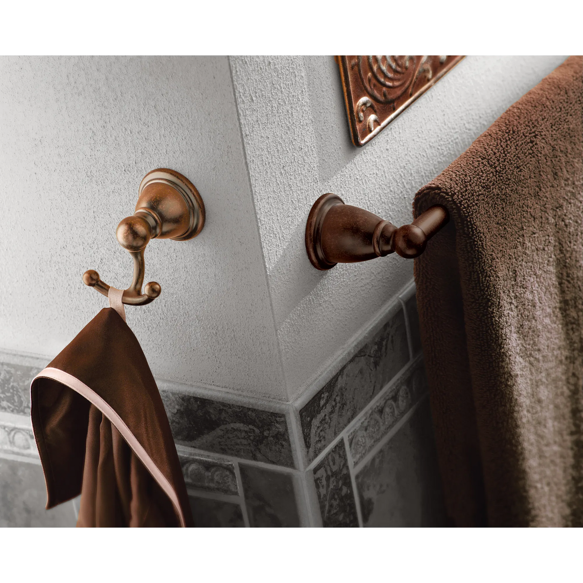 Moen Brantford Double Robe Hook YB2203 in Oil Rubbed Bronze (YB2203ORB) - view 3