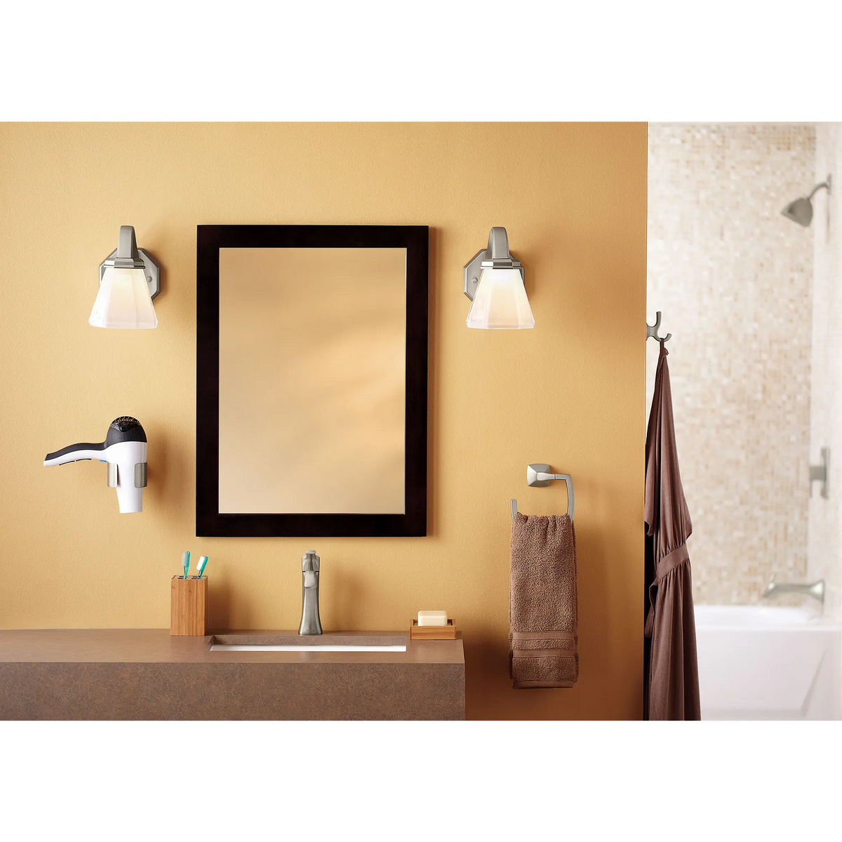 Moen Voss Double Robe Hook YB5103 in Brushed Nickel (YB5103BN) - view 6