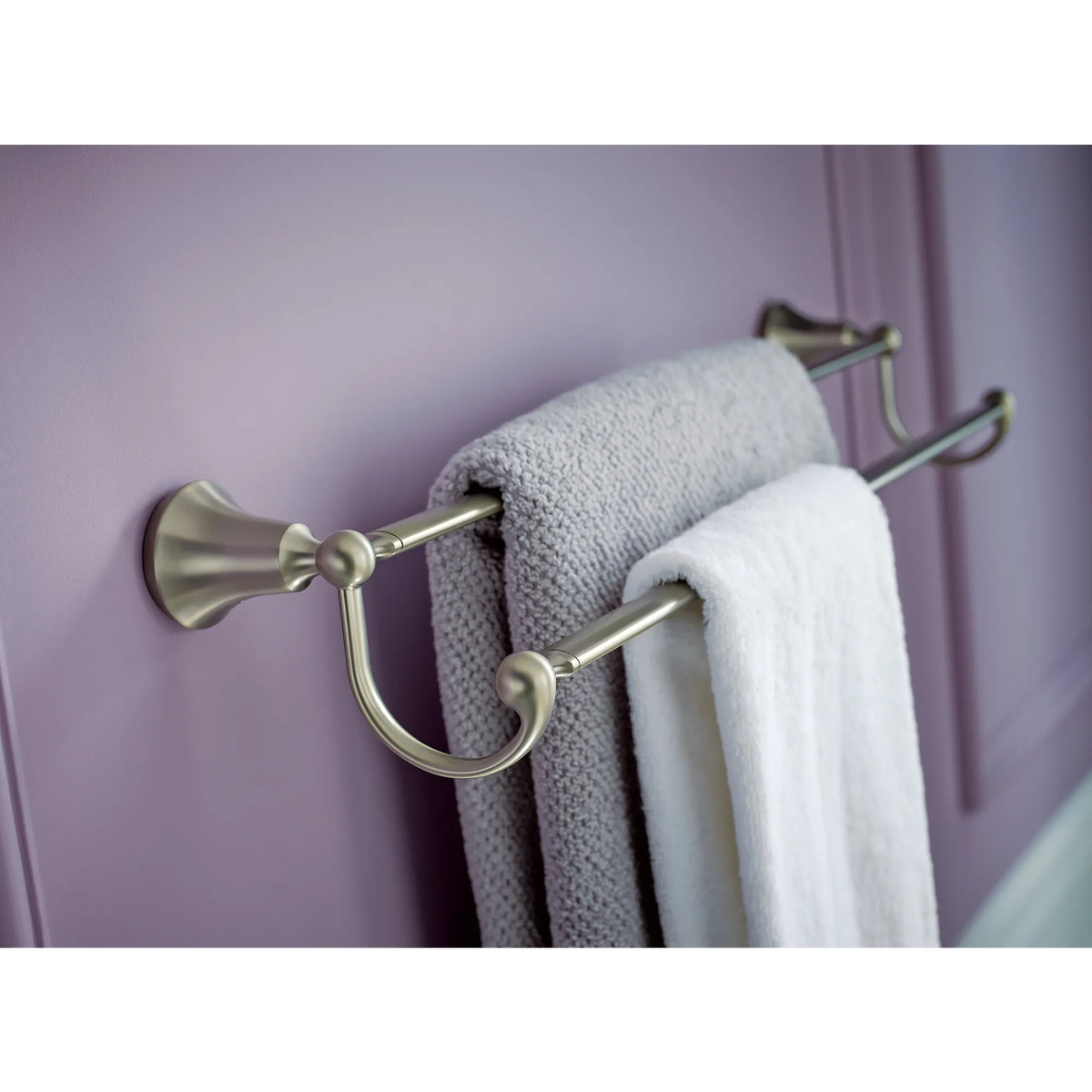 Moen Wynford 24" Double Towel Bar YB5222 in Brushed Nickel (YB5222BN) - view 2