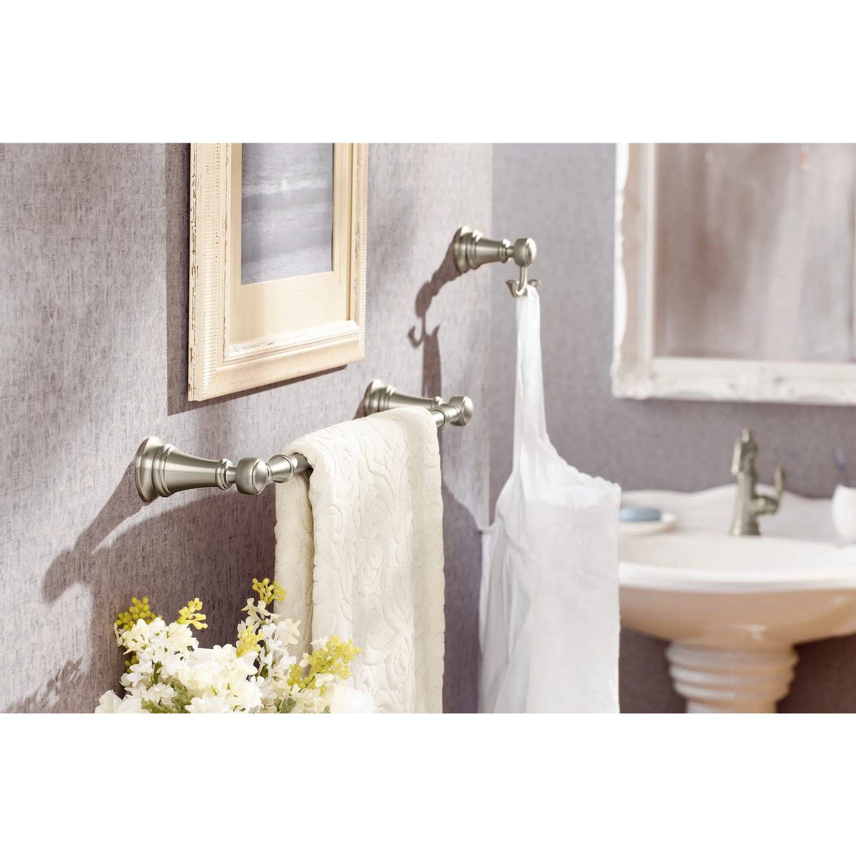 Moen Weymouth 18" Towel Bar YB8418 in Brushed Nickel (YB8418BN) - view 3