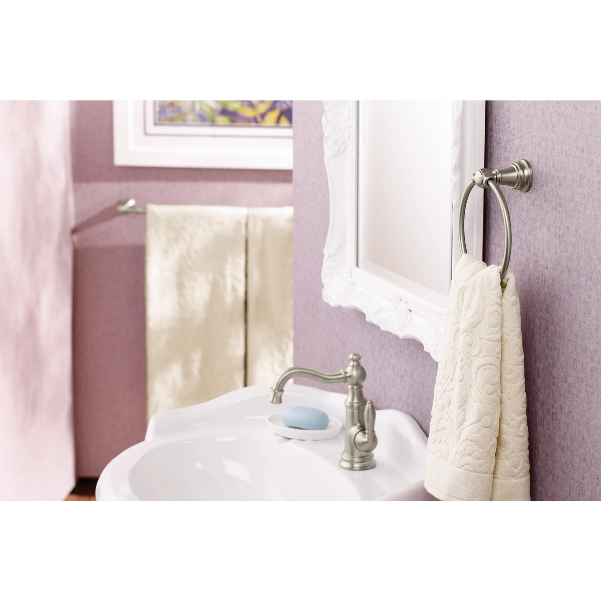 Moen Weymouth Single-Handle High-Arc Bathroom Faucet S42107 in Brushed Nickel (S42107BN) - view 2