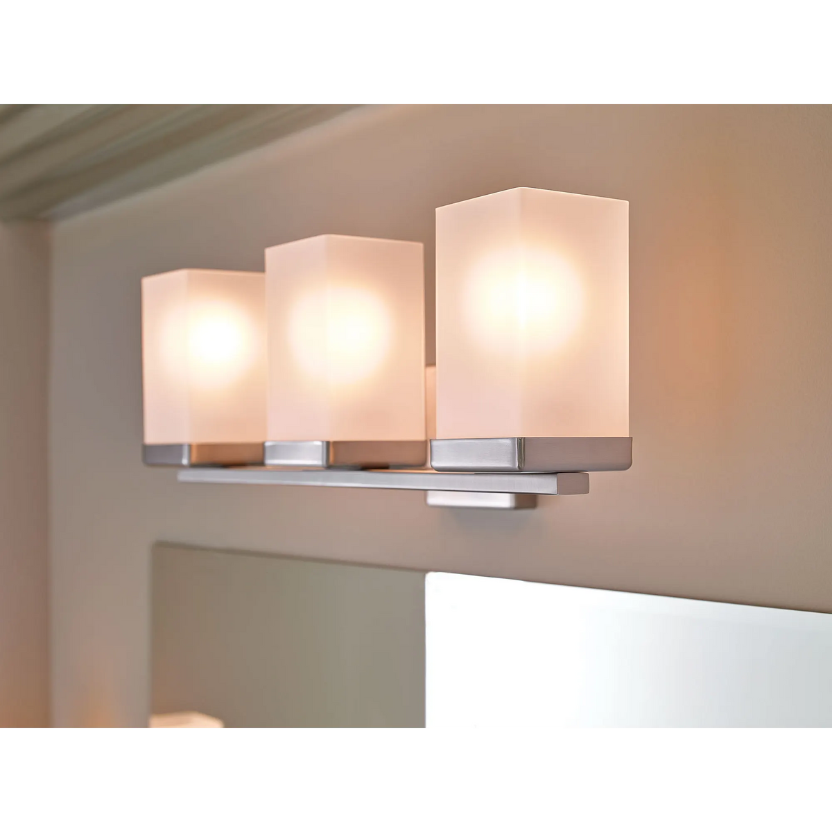 Moen 90 Degree Three Globe Bath Light YB8863 in Brushed Nickel (YB8863BN) - view 3