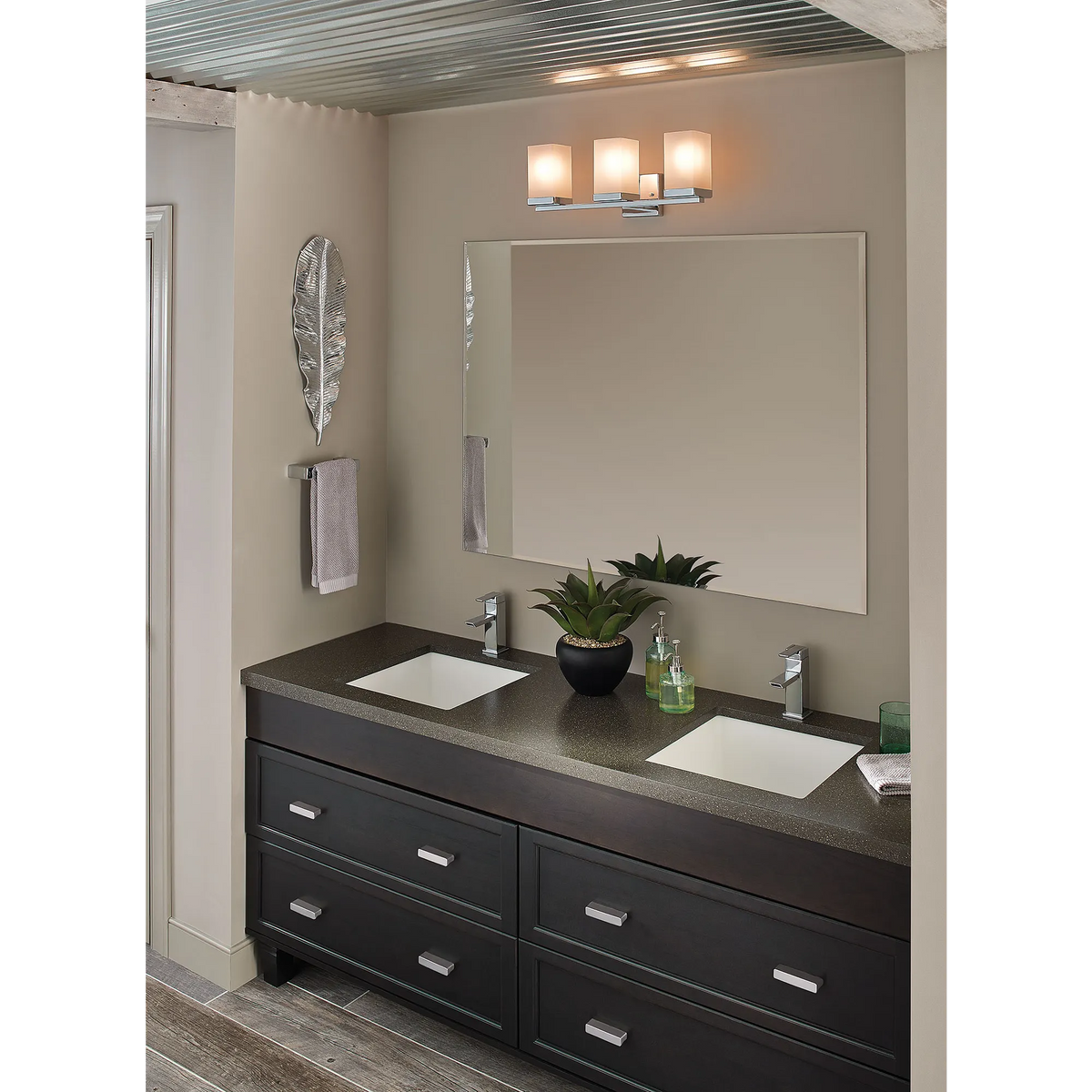 Moen 90 Degree Three Globe Bath Light YB8863 in Chrome (YB8863CH) - view 3