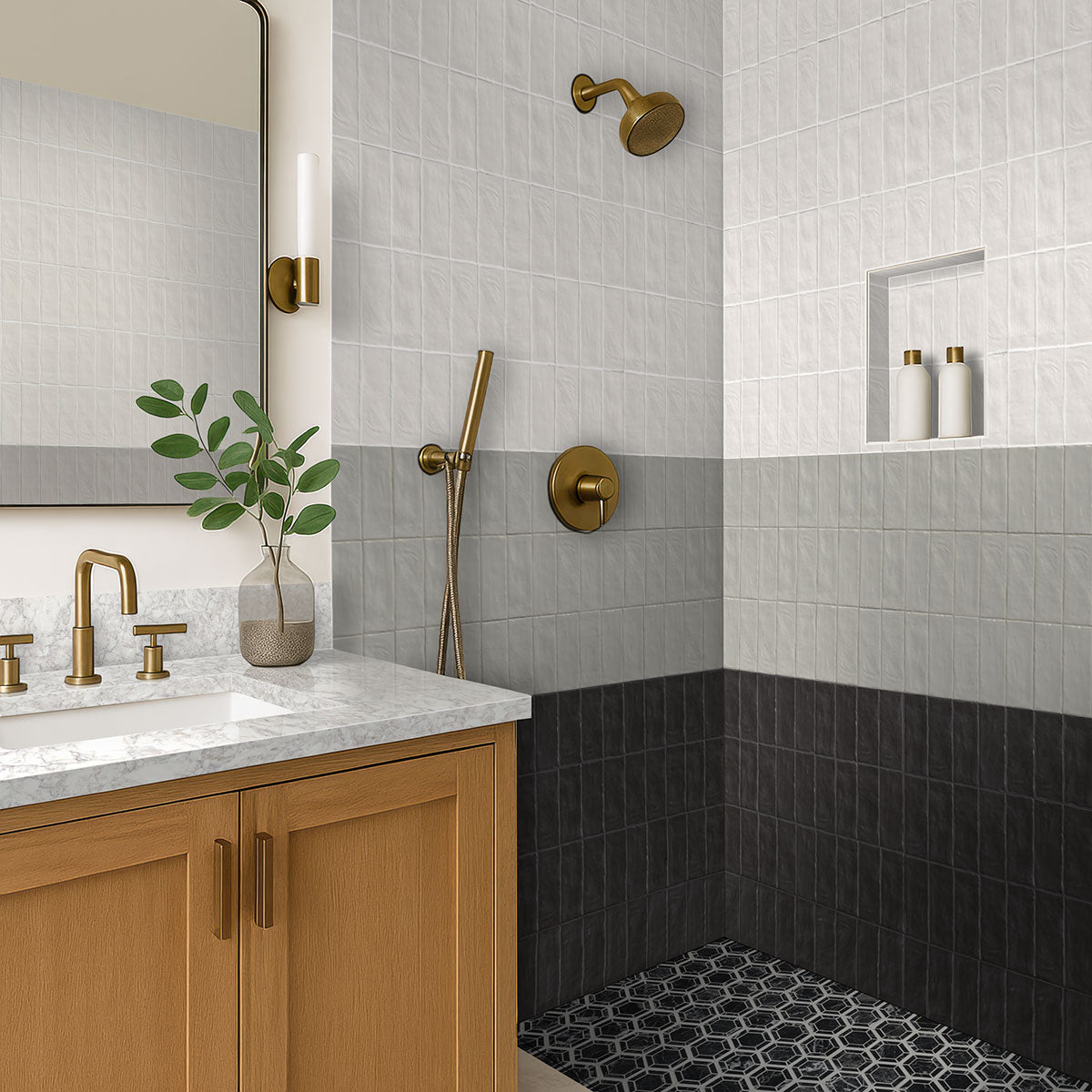 MSI Zest Midnight 4 x 4 Satin Ceramic tile (NZESMID4X4S) – MSI room scene (bathroom)