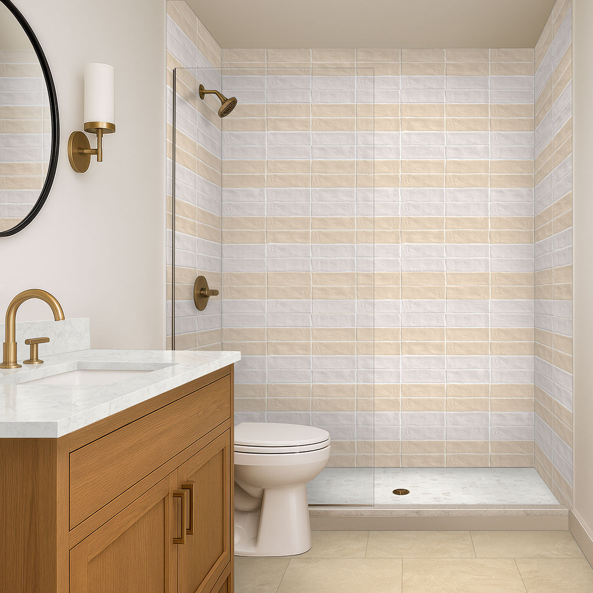 MSI Zest Sand 4 x 4 Satin Ceramic tile (NZESSAN4X4S) – MSI room scene (bathroom)