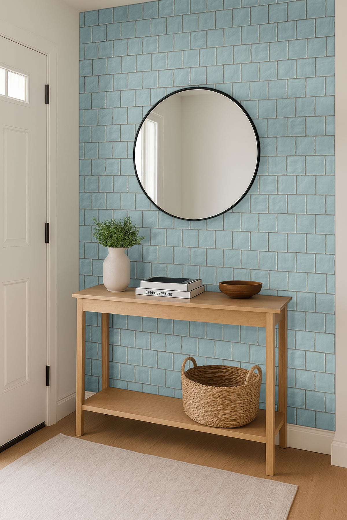 MSI Zest Sky 4 x 4 Satin Ceramic tile (NZESKY4X4S) – MSI room scene (entryway)