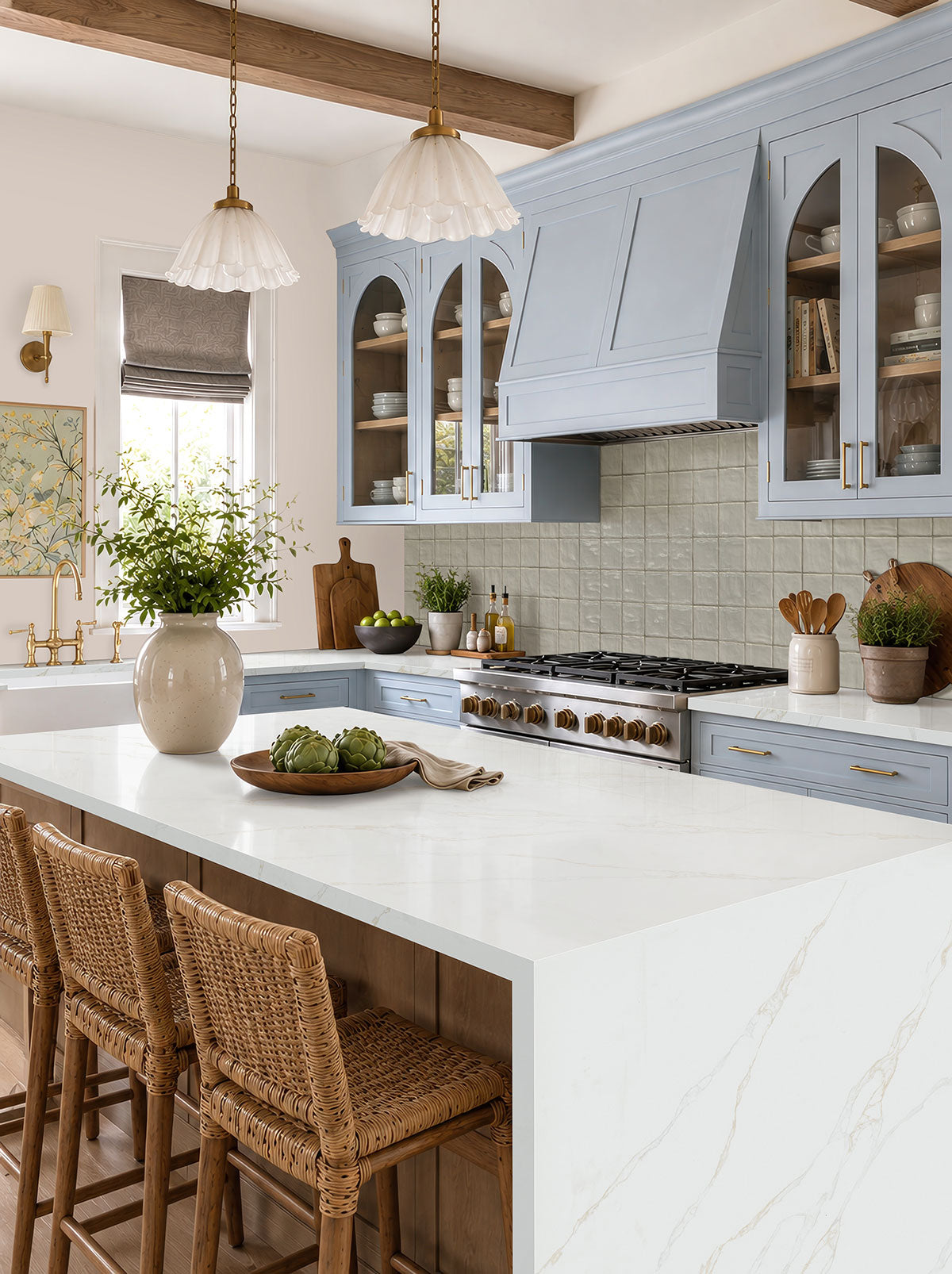 MSI Zest Aloe 4 x 4 Satin Ceramic tile (NZESALO4X4S) – MSI room scene (kitchen)