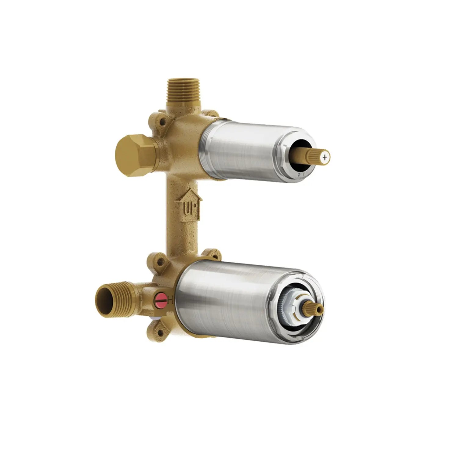 Kalia 2-Way AQUATONIK Type T/P 1/2" Valve with Diverter and ABS Protective Cover- Pure Nickel PVD Kalia
