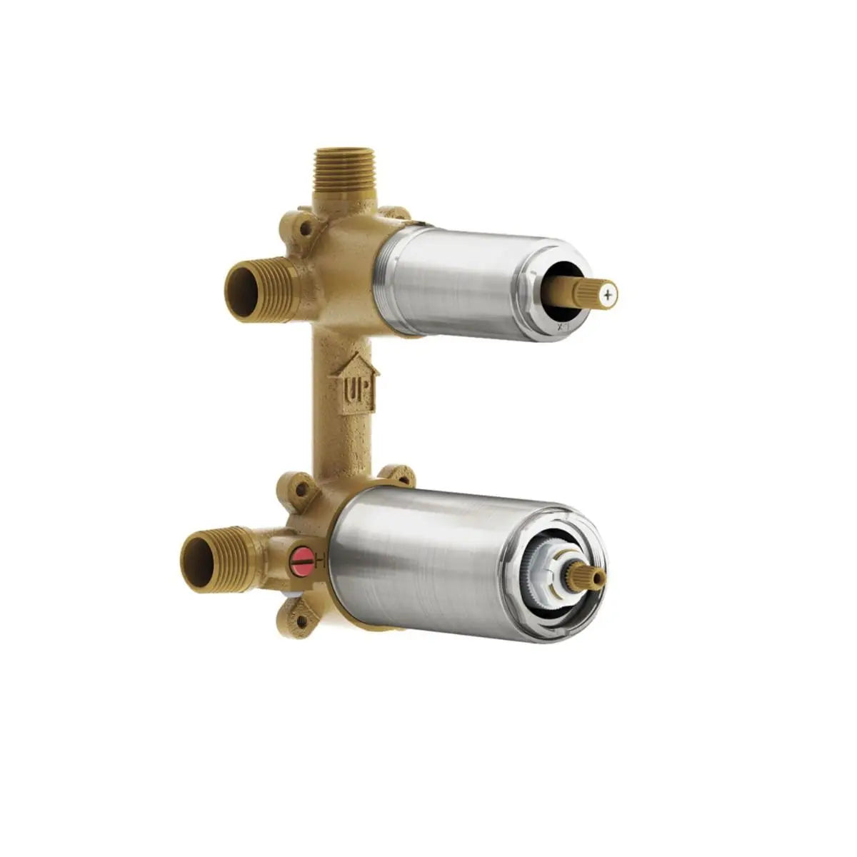 Kalia 3-Way AQUATONIK Type T/P 1/2" Valve with Diverter and ABS Protective Cover- Pure Nickel PVD Kalia