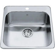 Kindred 20" x 20.5" Steel Queen Single Hole Single Bowl Drop-in Sink Stainless Steel QSL2020-8-1 Kindred
