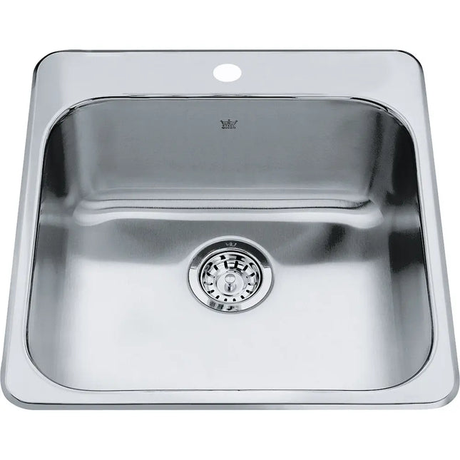 Kindred 20" x 20.5" Steel Queen Single Hole Single Bowl Drop-in Sink Stainless Steel QSL2020-8-1 Kindred