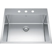 Kindred Brookmore 25" x 22" 3 Hole Single Bowl Drop-in Kitchen Sink Stainless Steel BSL2225-9-3 Kindred