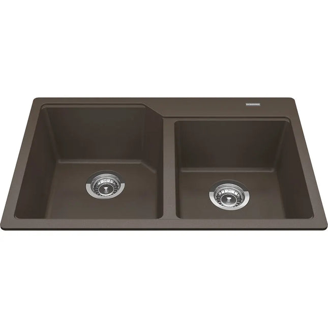 Kindred Granite 30.68" x 19.68" Drop-in Double Bowl Kitchen Sink Storm MGCM2031-9SM Kindred