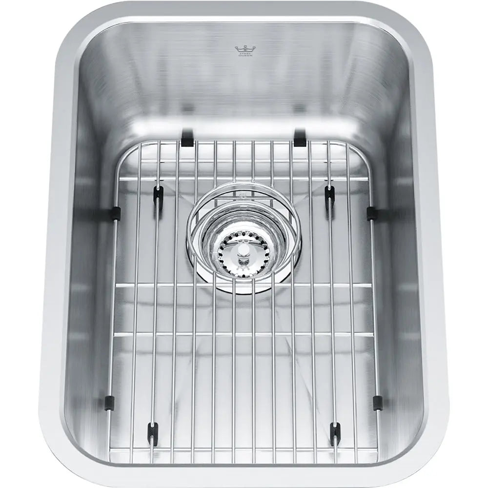Kindred Single Bowl 13" x 18" Undermount Kitchen Sink Radiant Silk Stainless Steel KSS8UA-8D Kindred