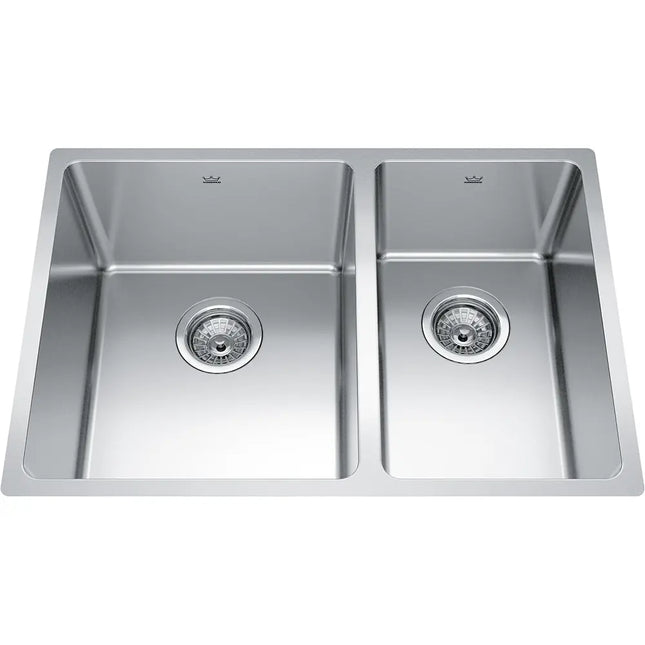 Kindred Brookmore 26.56" x 18.12" Undermount Double Bowl Stainless Steel Kitchen Sink BCU1827R-9 Kindred
