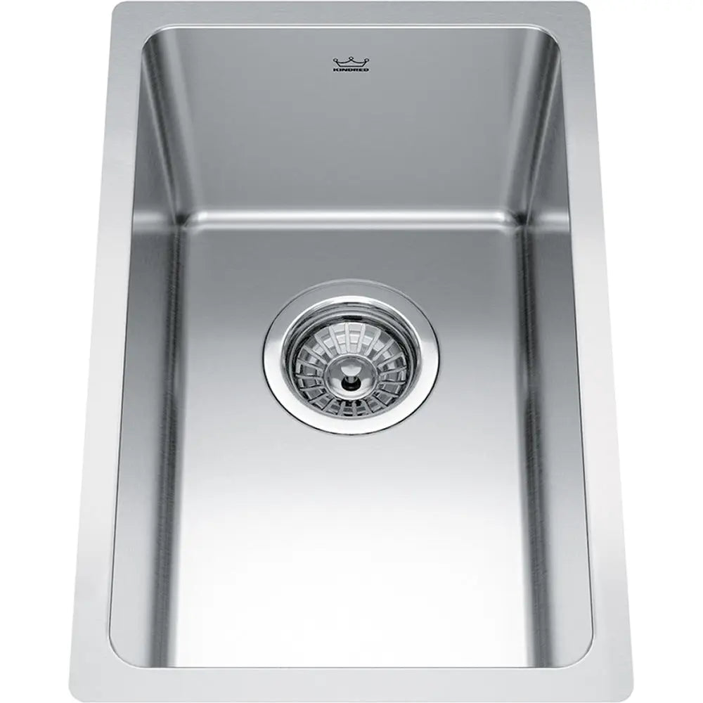Kindred Brookmore 11.56" x 18" Undermount Single Bowl Stainless Steel Kitchen Sink BSU1812-8 Kindred