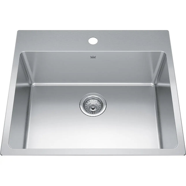 Kindred Brookmore 25" x 22" Single Hole Single Bowl Drop-in Kitchen Sink Stainless Steel BSL2225-9-1 Kindred