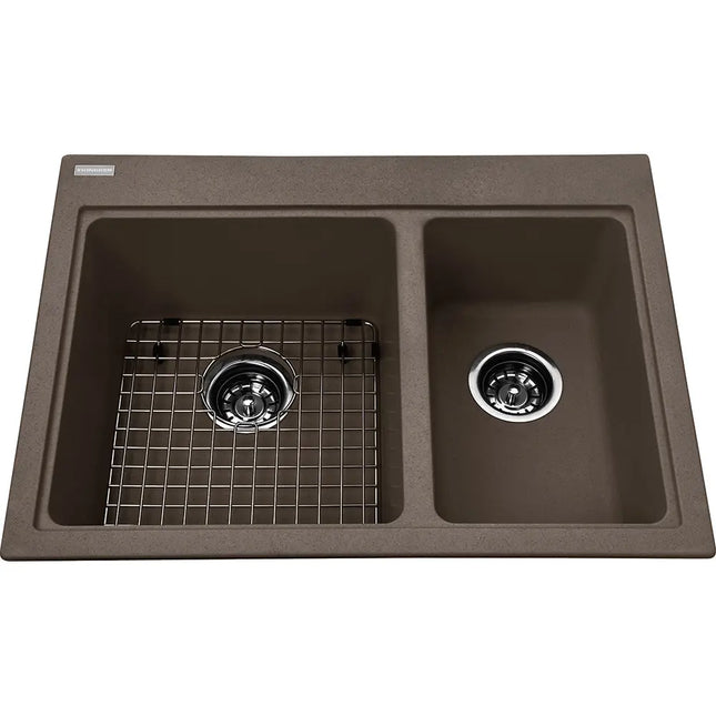 Kindred Mythos 27.75" x 20.5" Double Bowl Drop-in Kitchen Sink Granite Storm KGDC2027R-8SM Kindred