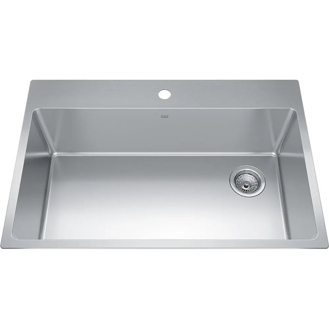 Kindred Brookmore 32.87" x 22" Drop in Single Bowl Single Hole Stainless Steel Kitchen Sink BSL2233-9-1OW Kindred