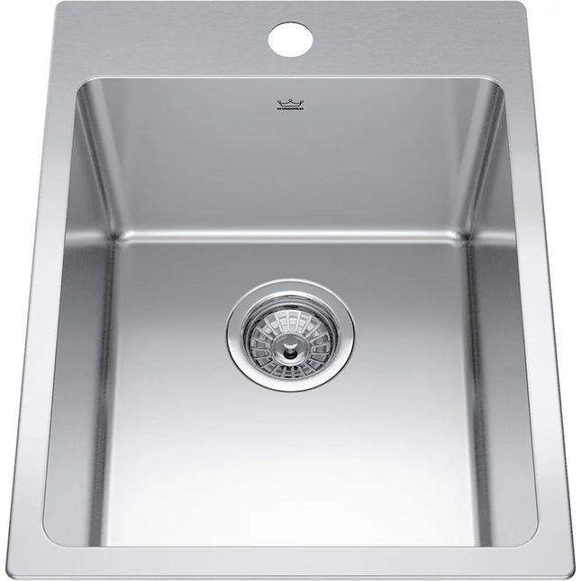 Kindred Brookmore 15.92" x 20.86" Single Hole Single Bowl Drop in Kitchen Sink Stainless Steel BSL2116-9-1 Kindred