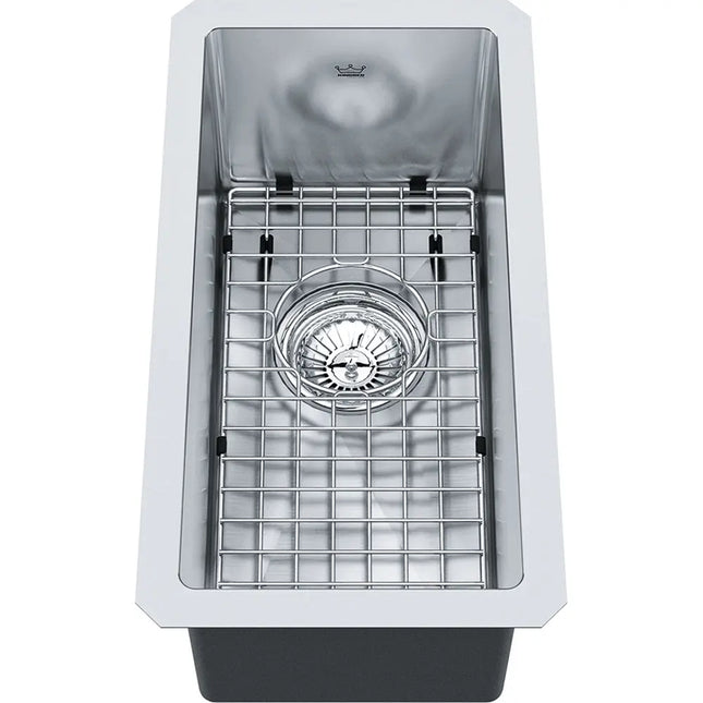 Kindred Single Bowl 10" x 19" Undermount Sink With Bottom Grid Stainless Steel KCUS8A-8-10BG Kindred