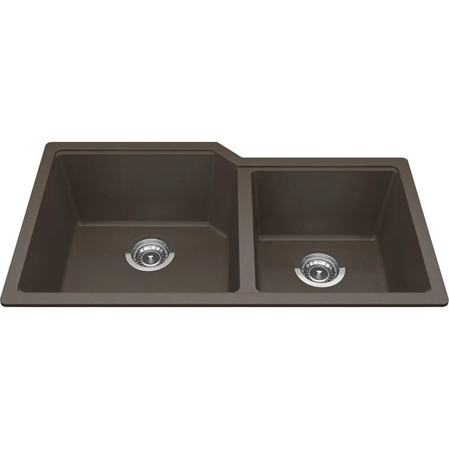 Kindred Granite 34" x 19.68" Undermount Double Bowl Kitchen Sink Storm MGC2034U-9SM Kindred