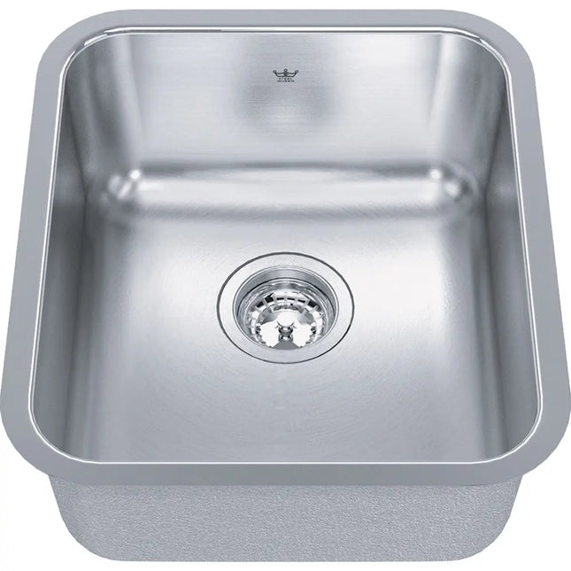 Kindred Steel Queen 15.75" x 17.75" Single Bowl Undermount Sink Stainless Steel QSUA1816-8 Kindred