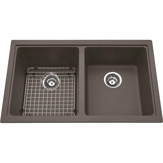 Kindred Mythos 31.56" x 18.12" Double Bowl Undermount Granite Sink Storm KGD1U-8SM Kindred