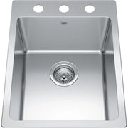 Kindred Brookmore 16" x 20.86" Drop in Single Bowl Stainless Steel Kitchen Sink BSL2116-9-3 Kindred