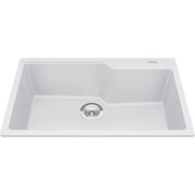 Kindred Granite Series 30.69" x 19.69" Drop In Single Bowl Granite Kitchen Sink in Polar White MGSM2031-9PWT Kindred