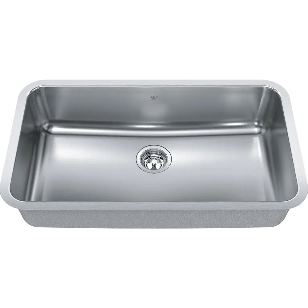 Kindred Steel Queen 32" x 18" Single Bowl Undermount Kitchen Sink Stainless Steel QSUA1933-8 Kindred