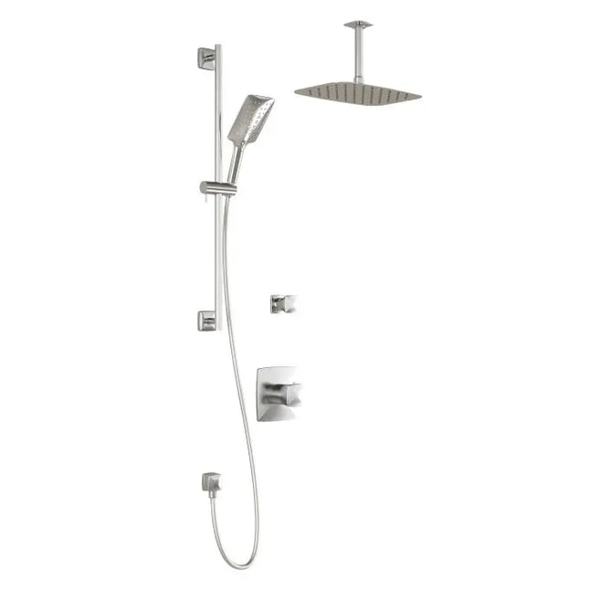 Kalia UMANI TD2 PREMIA AQUATONIK T/P Shower System With 11.75" Shower Head Hand Shower and Vertical Ceiling Arm- Chrome Kalia