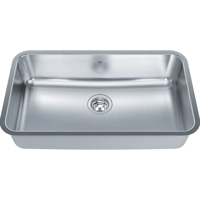 Kindred Steel Queen 30.75" x 17.75" Single Bowl Undermount Sink Stainless Steel QSUA1831-8 Kindred