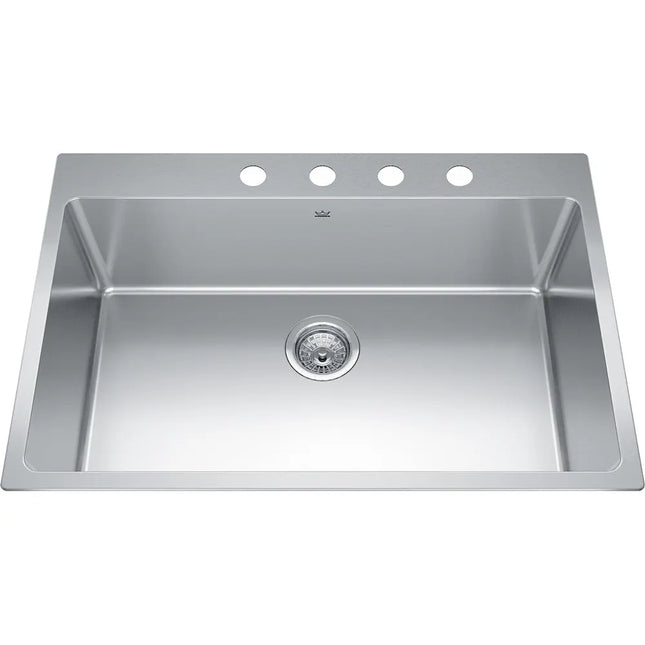 Kindred Brookmore 30.87" x 20.87" Drop in Single Bowl Stainless Steel Kitchen Sink (4 Hole Cut) BSL2131-9-4 Kindred