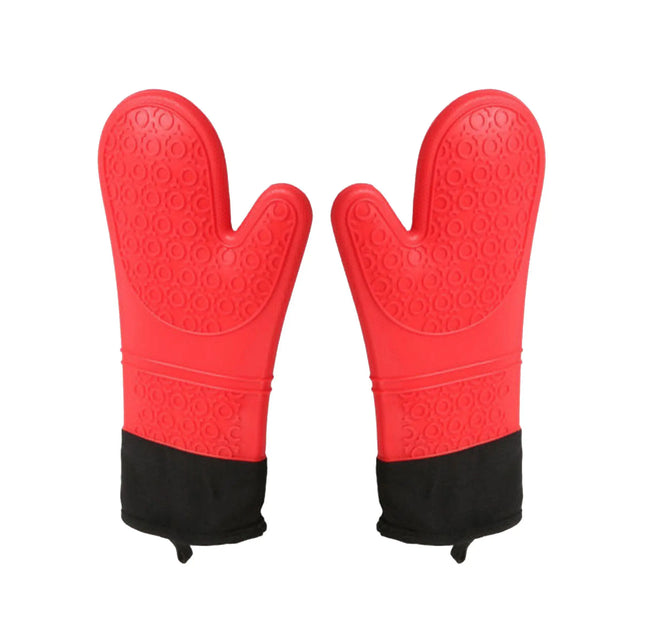Stylish Heat Resistant Silicone Oven Mitts A-901-RED Stylish