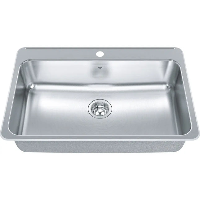 Kindred 31.25" x 20.5" Single Hole Single Bowl Drop-in Sink Stainless Steel QSLA2031-8-1 Kindred
