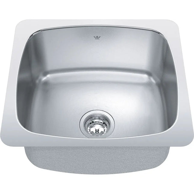 Kindred Steel Queen 20.13" x 18.13" Single Bowl Undermount Laundry/Utility Sink Stainless Steel QSU1820-10 Kindred