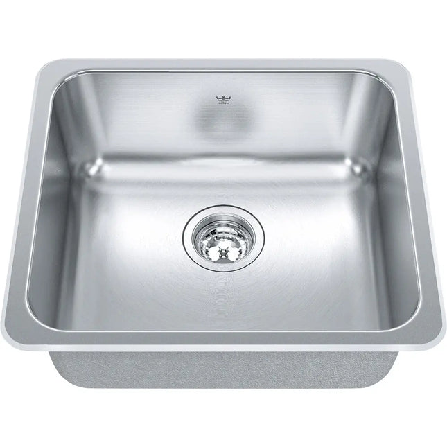 Kindred Single Bowl 20.13" x 18.13" Drop-in Kitchen Food Prep Sink Stainless Steel QSA1820-8 Kindred